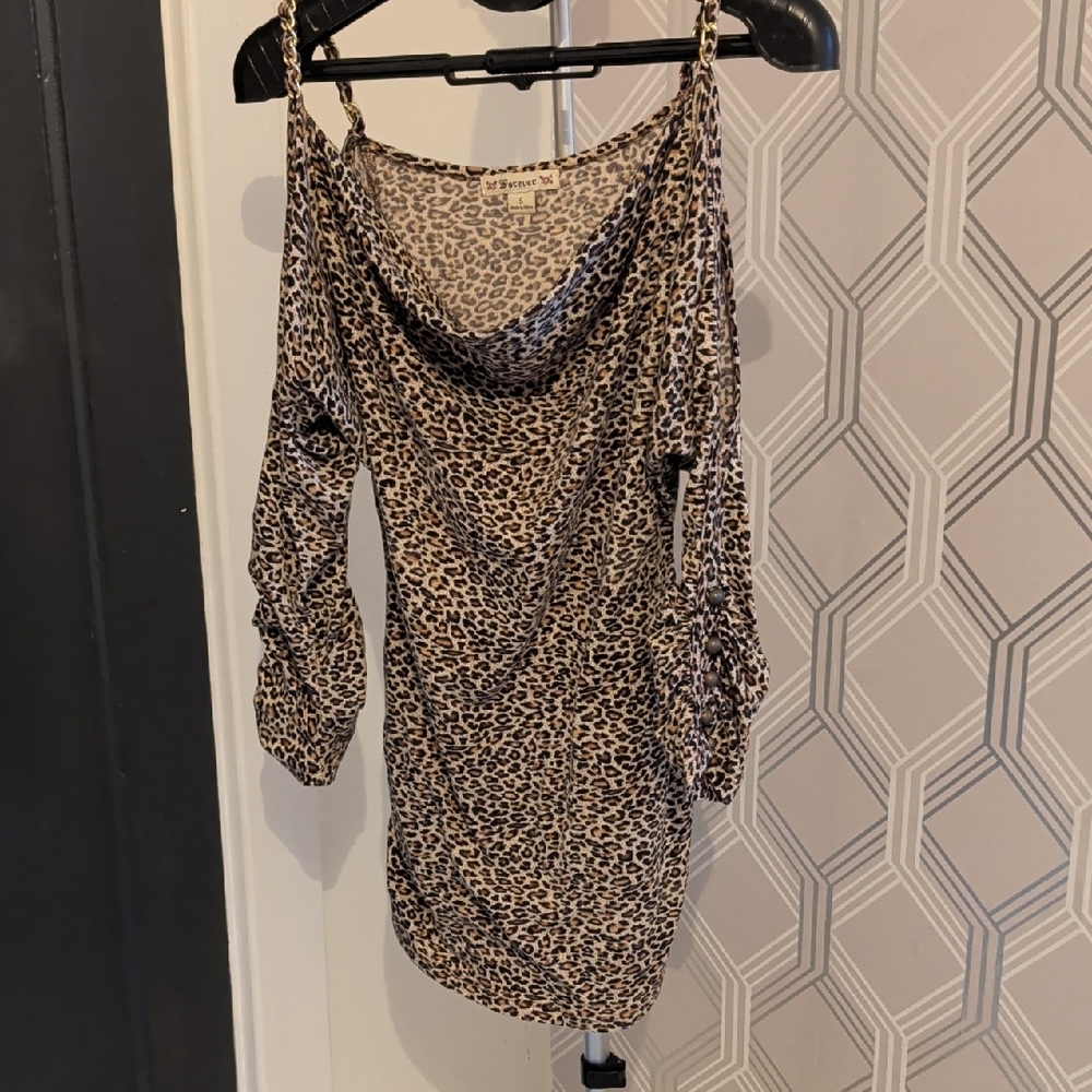 Forever Rose Animal Print Cold Shoulder